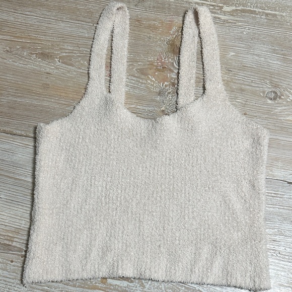 NATURAL LIFE Tops - NATURAL LIFE Cream Cozy Up Soft Textured Knit Cropped Tank Top Neutral XL